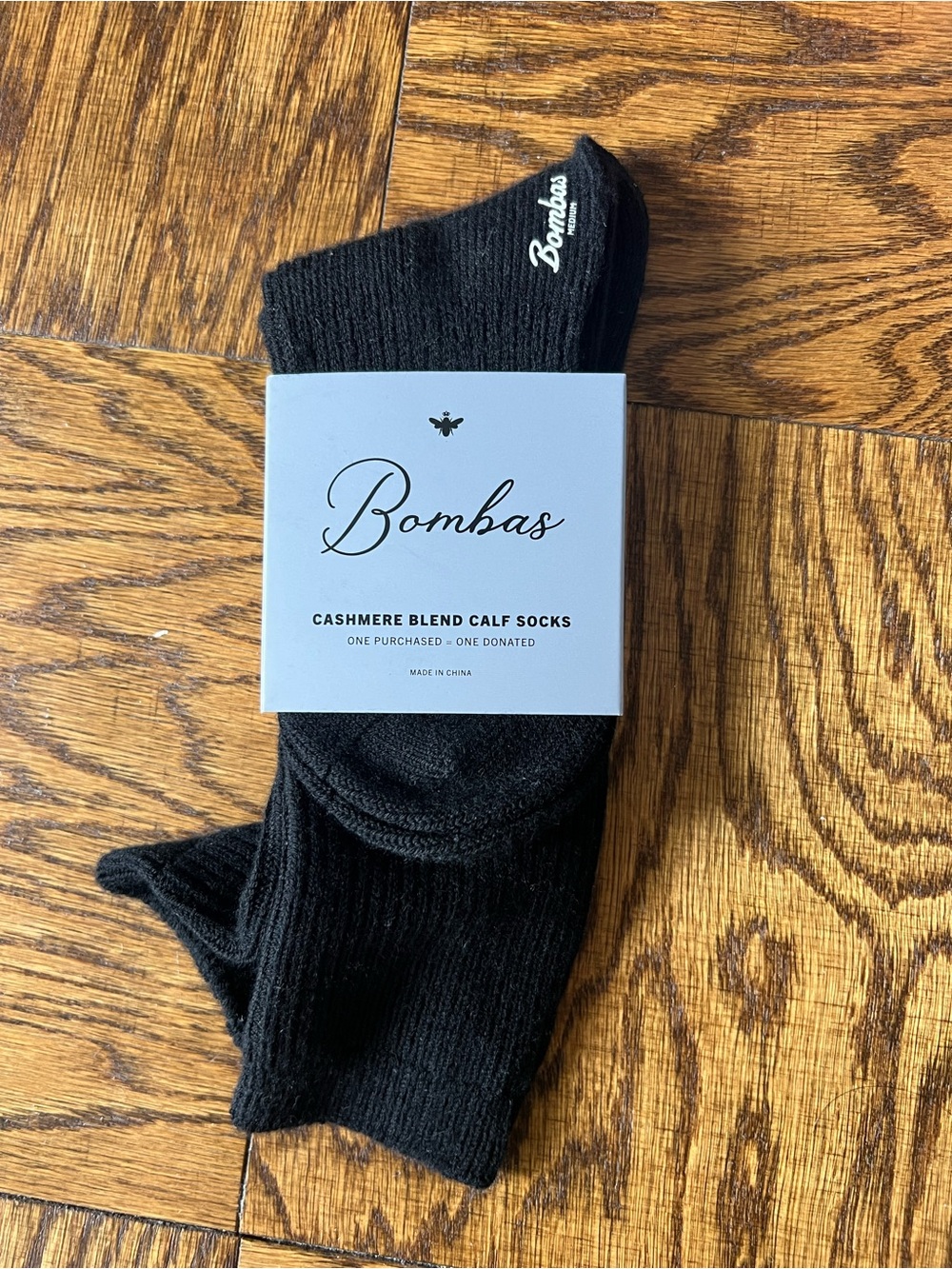 NWT Bombas Cashmere Blend Calf Socks - Black (Medium)